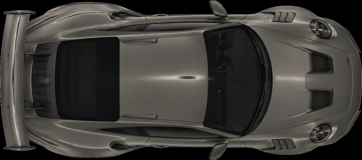 Porsche 911 GT3 RS з антикрилом, вигляд згори